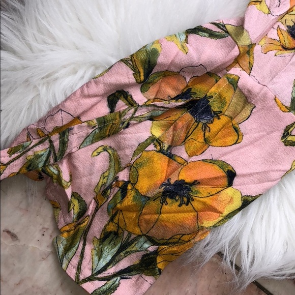 FREE PEOPLE PINK FLORAL BELL SLEEVE Tehran  DRESS - Picture 4 of 6
